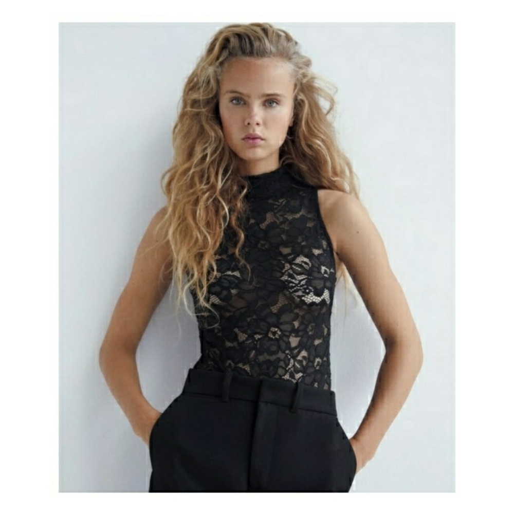 ▪︎Zara▪︎Black Lace Bodysuit - Picture 2 of 8